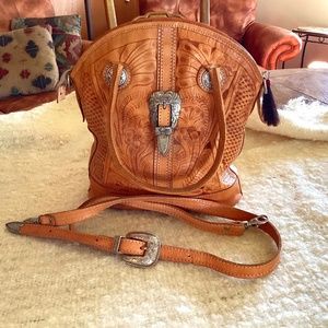 Sergios Collection Leather Satchel Bag with shoulder strap